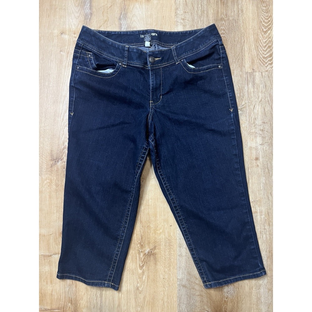 Lane Bryant Womens Capri Jeans 16 Skinny Dark Blue Stretch Crop Denim (34x20)